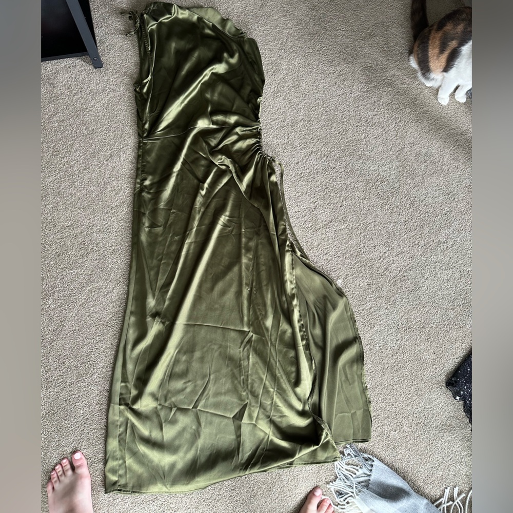 Satin One Shoulder Dress